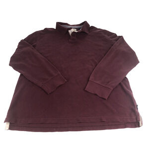 Vintage Izod Men's Long Sleeve Polo Shirt XL Burgundy Red 36543 Heavy Weight